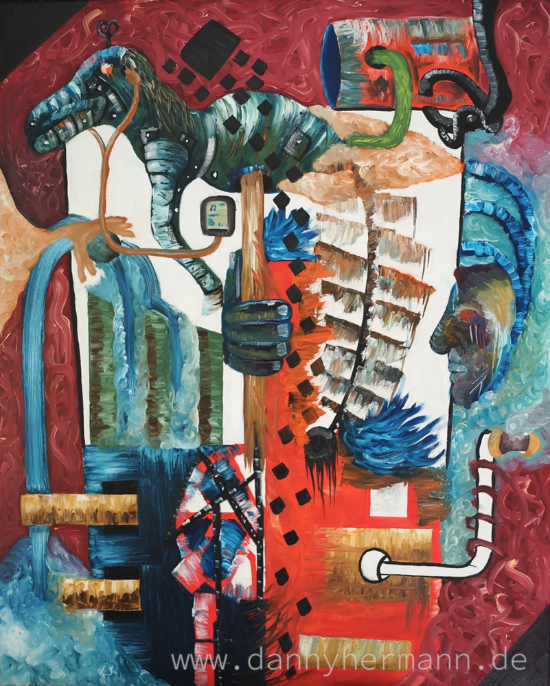 Factory Of Life, 2017, 100cm x 80cm, Öl auf Leinwand, Danny Hermann