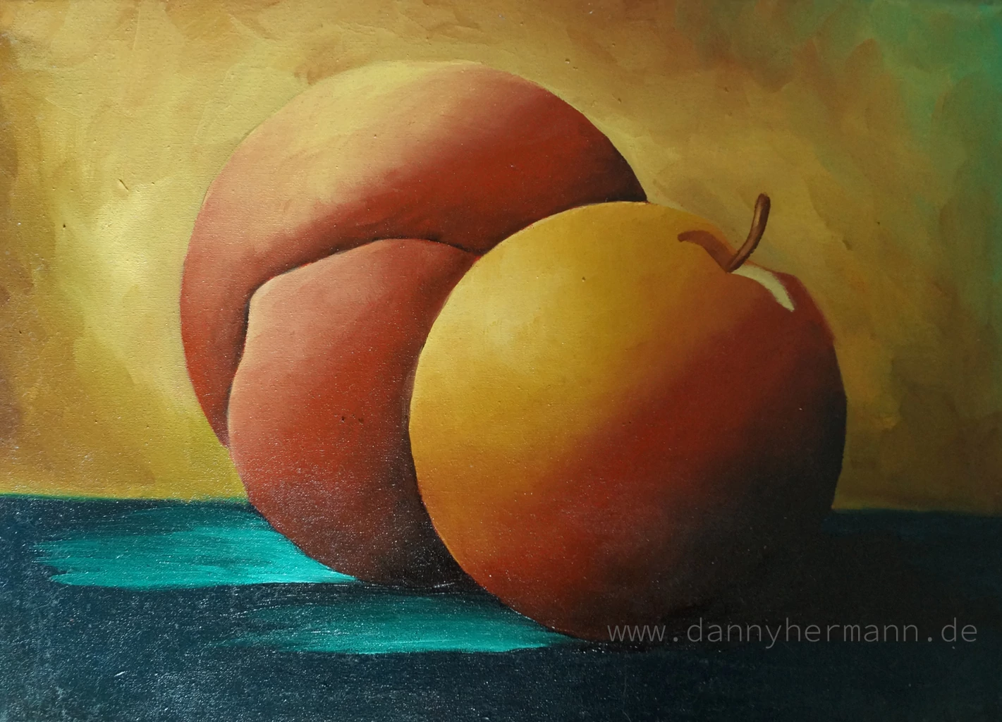 Study Apple, Orange, Lemon, 2014, 35cm x 25cm, Oil on Canvas