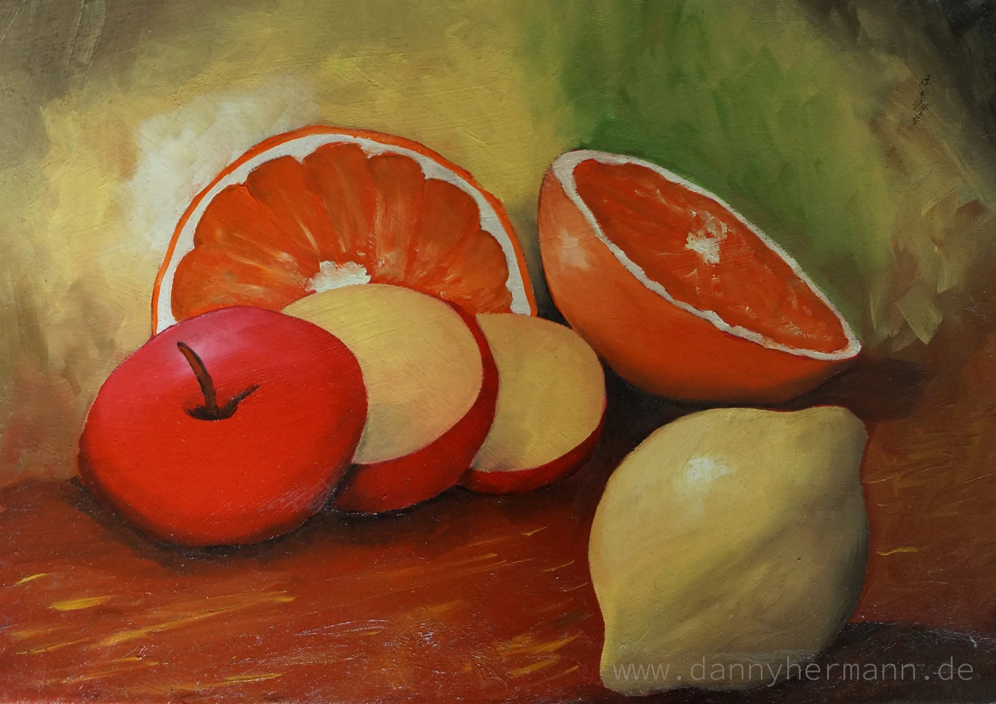 Danny_Hermann_Farbstudie_Apfel_Orange_Zitrone_12_2014_Öl_auf_Leinwand_35x25