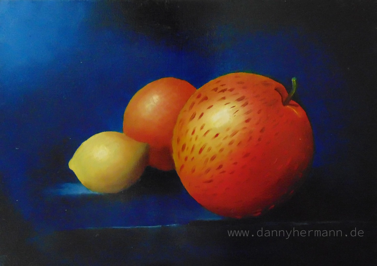 Study Apple, Orange, Lemon, 2014, 35cm x 25cm, Oil on Canvas