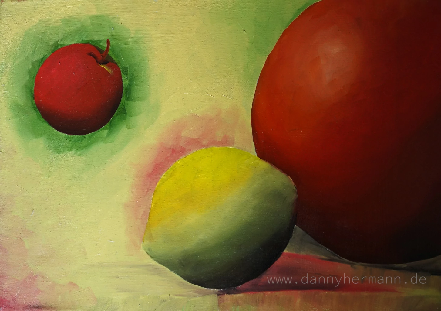 Study Apple, Orange, Lemon, 2014, 35cm x 25cm, Oil on Canvas