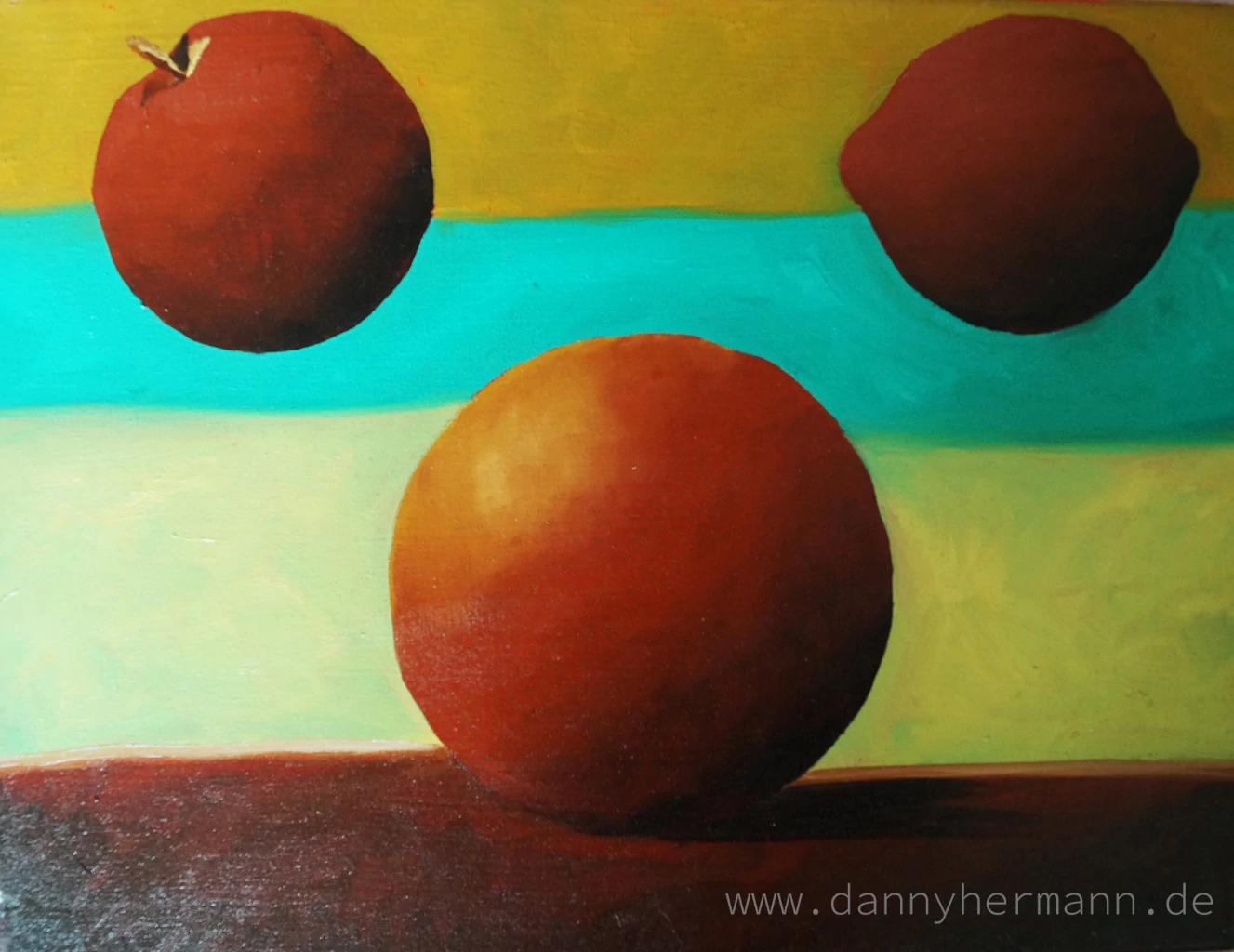 Study Apple, Orange, Lemon, 2014, 35cm x 25cm, Oil on Canvas