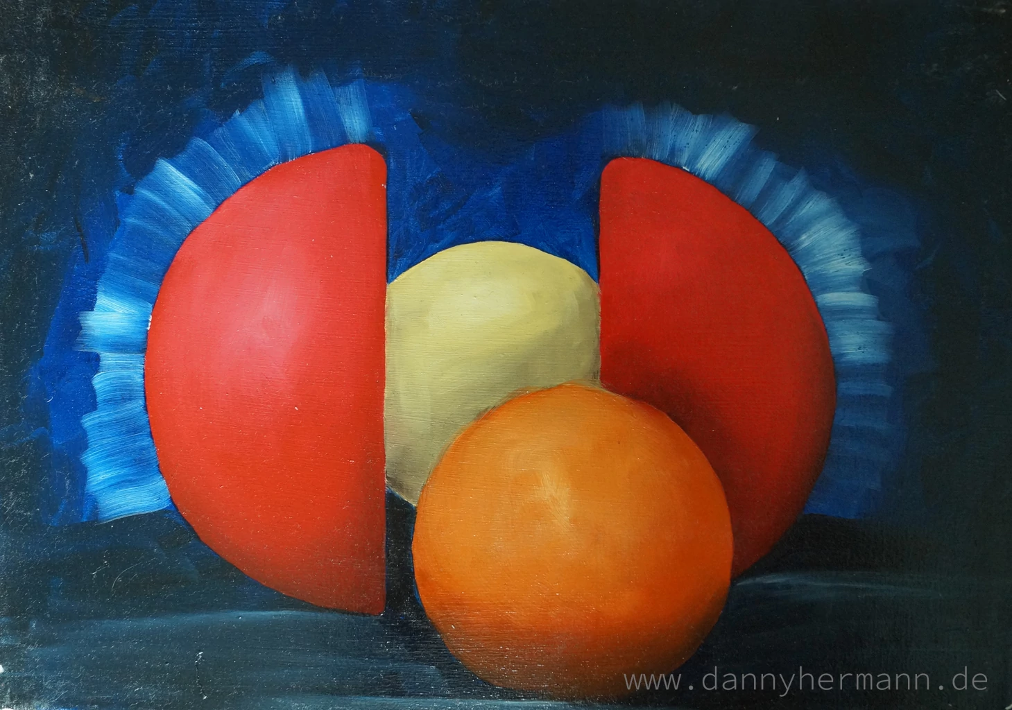 Study Apple, Orange, Lemon, 2014, 35cm x 25cm, Oil on Canvas