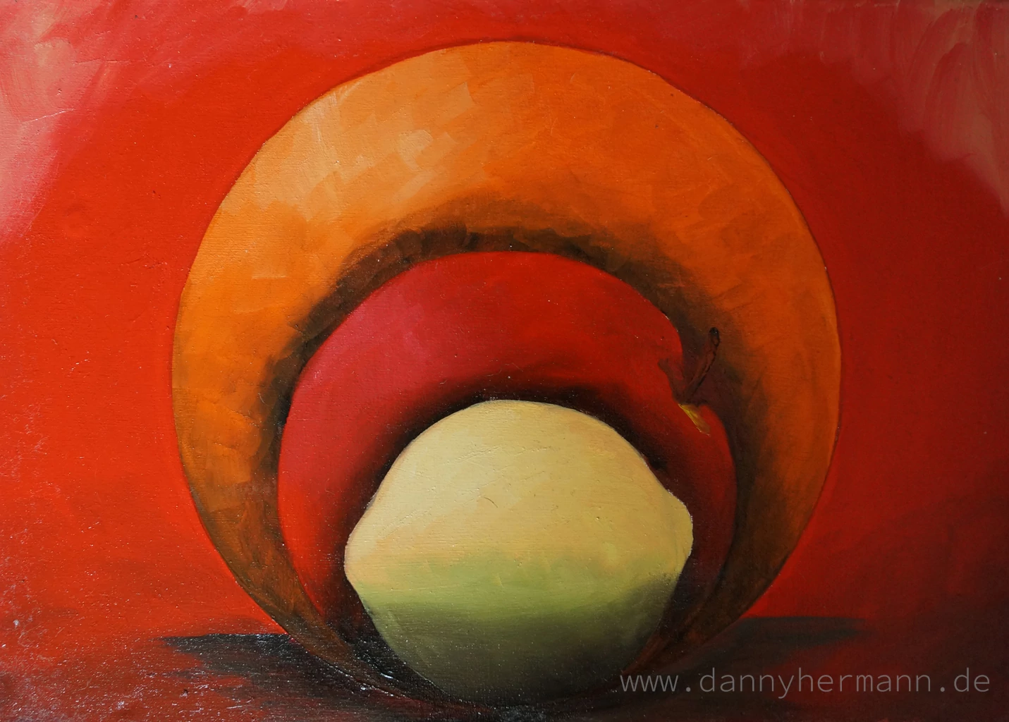 Study Apple, Orange, Lemon, 2014, 35cm x 25cm, Oil on Canvas