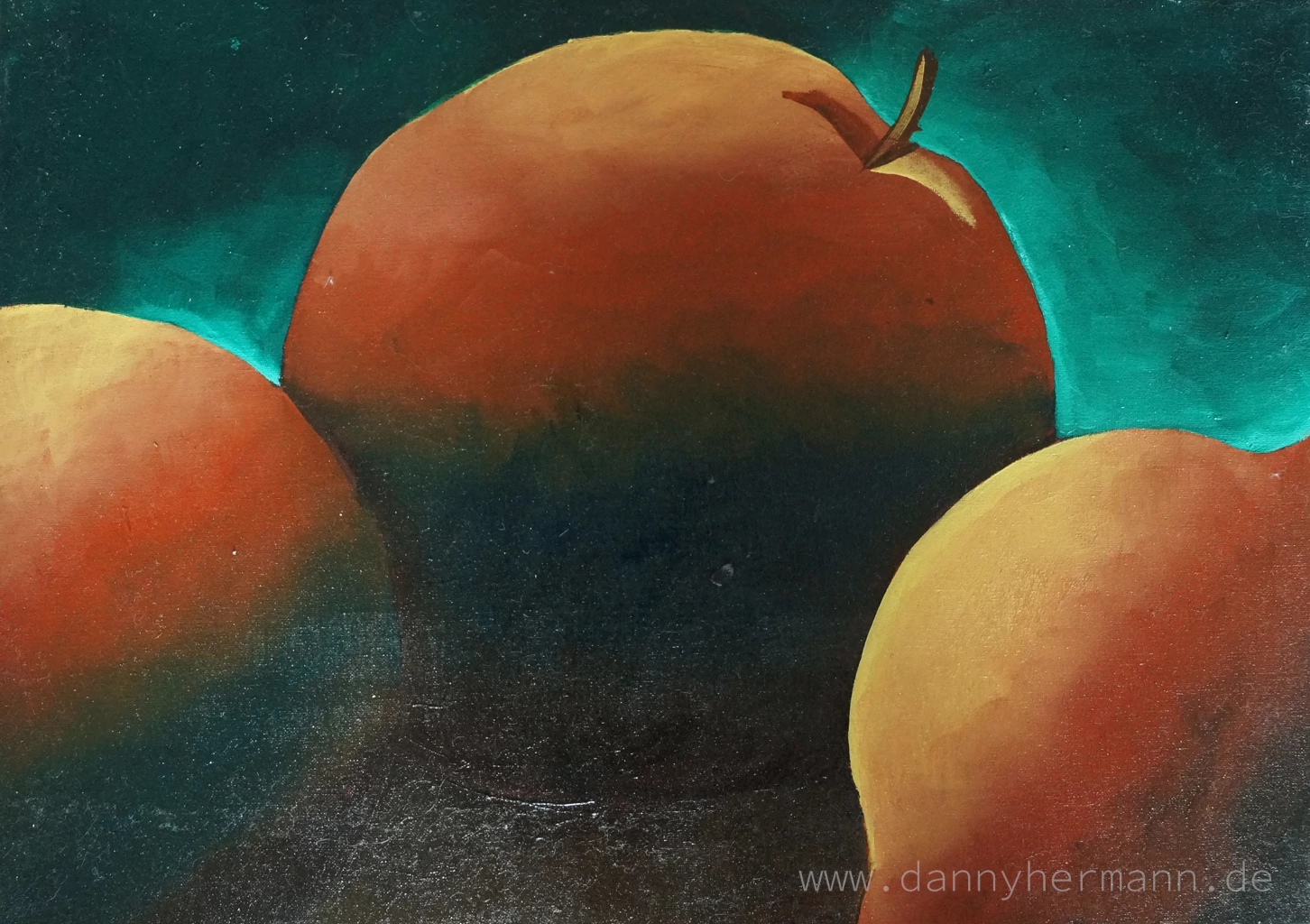 Study Apple, Orange, Lemon, 2014, 35cm x 25cm, Oil on Canvas